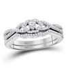 Image 1 : 10kt Yellow Gold Round Diamond Marquise-shape Cluster Ring 1/4 Cttw