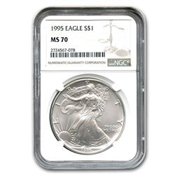 1995 Silver American Eagle MS-70 NGC (Registry Set)