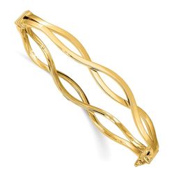 14k Yellow Gold 7 mm Fancy Bangle - 7 in.