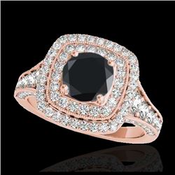 1.37 ctw SI Fancy Blue Diamond Halo Ring 10K White Gold