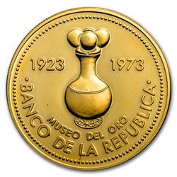 1973 Colombia Proof Gold 1500 Pesos Gold Museum Bogota