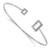Image 1 : 14k White Gold .27ct Diamond Recatangle Flexible Bangle - 7 in.