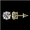 Image 2 : 4 ctw Emerald & VS/SI Diamond Earrings 18K Yellow Gold