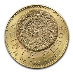 1919 Mexico Gold 20 Pesos BU