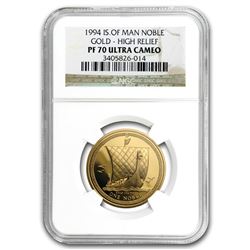 1994 Isle of Man 1 oz Proof Gold Noble High Relief PF-70 NGC