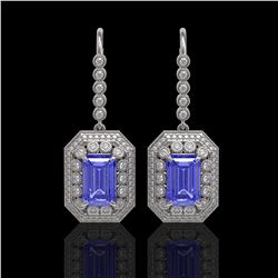 5.2 ctw Tanzanite & Diamond Earrings 14K Yellow Gold