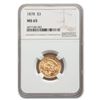 Image 1 : 1878 $3 Gold Princess MS-65 NGC