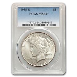 1935-S Peace Dollar MS-64+ Plus PCGS