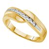 Image 1 : 10kt Yellow Gold Round Diamond Cross Earrings 1/10 Cttw