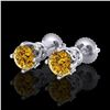 Image 1 : 2 ctw SI/I Fancy Intense Yellow Diamond Ring 10K White Gold