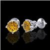 Image 2 : 2 ctw SI/I Fancy Intense Yellow Diamond Ring 10K White Gold