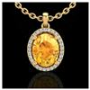 Image 2 : 0.73 ctw Intense Blue Diamond Necklace 10K Rose Gold