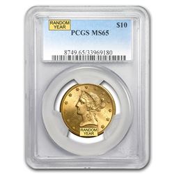 $10 Liberty Gold Eagle MS-65 PCGS (Random)