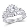 Image 1 : 14kt Yellow Gold Round Diamond Triple Cluster Ring 1/6 Cttw