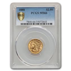 1888 $2.50 Liberty Gold Quarter Eagle MS-66 PCGS