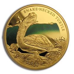 2020 Niue 1 oz Proof Gold Remarkable Reptiles Snake-Necked Turtle