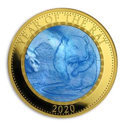 2020 Cook Islands 5 oz Gold Mother of Pearl Year of the Rat