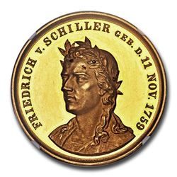 1859 German States Hamburg Gold Bankportugaleser PF-61 NGC (UCAM)