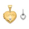 Image 1 : 14k Yellow Gold Two-tone Heart w/ Diamond Locket/Heart - 12 mm