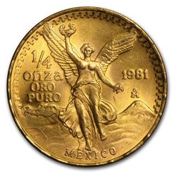 1981 Mexico 1/4 oz Gold Libertad BU
