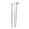 Image 1 : 14k White Gold Polished & Twisted Stick w/Chain Post Earrings