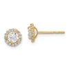 Image 1 : 14k Cubic Zirconia Halo Post Earrings - 37 mm
