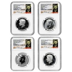 2014 4-Coin 50th Anniv Kennedy 1/2 Dollar Set SP/PF-70 NGC