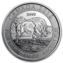 2016 Canada 1.25 oz Silver $8 Bison BU (Abrasions)