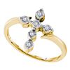 Image 1 : Sterling Silver Two-tone Round Diamond Heartbeat Heart Ring 1/10 Cttw