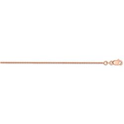 14k Rose Gold 1 mm Solid Polished Spiga Chain - 24 in.