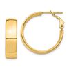 Image 1 : 14k Yellow Gold Omega Back Hoop Earrings - 7x25 mm