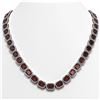 Image 1 : 58.59 ctw Ruby & Diamond Halo Necklace 10K Yellow Gold