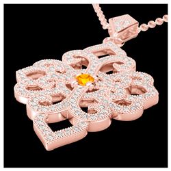1.55 ctw SI Fancy Diamond Bypass Solitaire Ring 10K White & Rose Gold