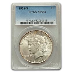 1928-S Peace Dollar MS-63 PCGS