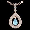 Image 2 : 1.07 ctw Fancy Intense Blue Diamond Art Deco Ring 18K Rose Gold