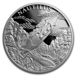 2018 Niue 1 oz Silver World of Jules Verne (Submarine Nautilus)
