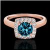 Image 1 : 1.90 ctw H-SI/I Diamond Solitaire Halo Ring 10K Rose Gold