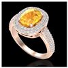 Image 2 : 1.40 ctw SI/I Fancy Intense Yellow Diamond Ring 10K Rose Gold