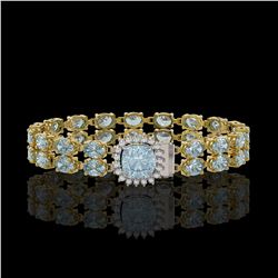 13.04 ctw Emerald Cut & Oval Diamond Bracelet 18K Yellow Gold