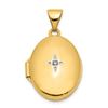Image 1 : 14k Yellow Gold Oval Diamond Locket - 25 mm
