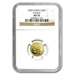 2009 China 1/10 oz Gold Panda MS-70 NGC