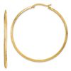 Image 1 : 14k Yellow Gold Polished Diamond-Cut Hoop Earrings - 52 mm