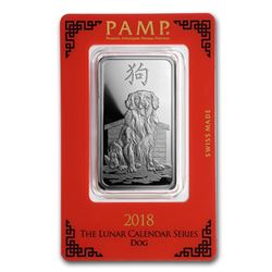 1 oz Silver Bar - PAMP Suisse (Year of the Dog)