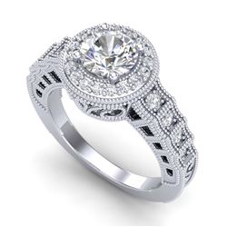 4.0 ctw Black Diamond Stud Solitaire Earrings 18K White Gold