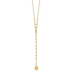 14k Yellow Gold Circle Adjustable 16.5-20 in Necklace - 20 in.
