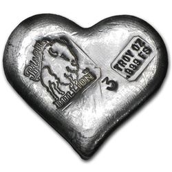 3 oz Hand Poured Silver Heart