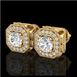 5 ctw Aquamarine & VS/SI Diamond Tennis Earrings 10K Yellow Gold