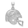 Image 1 : Sterling Silver Miami Dolphins Football Helmet with Logo Pendant