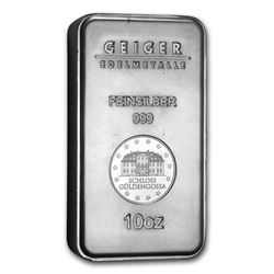 10 oz Silver Bar - Geiger (Security Line Series\, Scruffy)