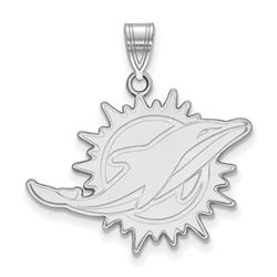 Sterling Silver Miami Dolphins Large Pendant
